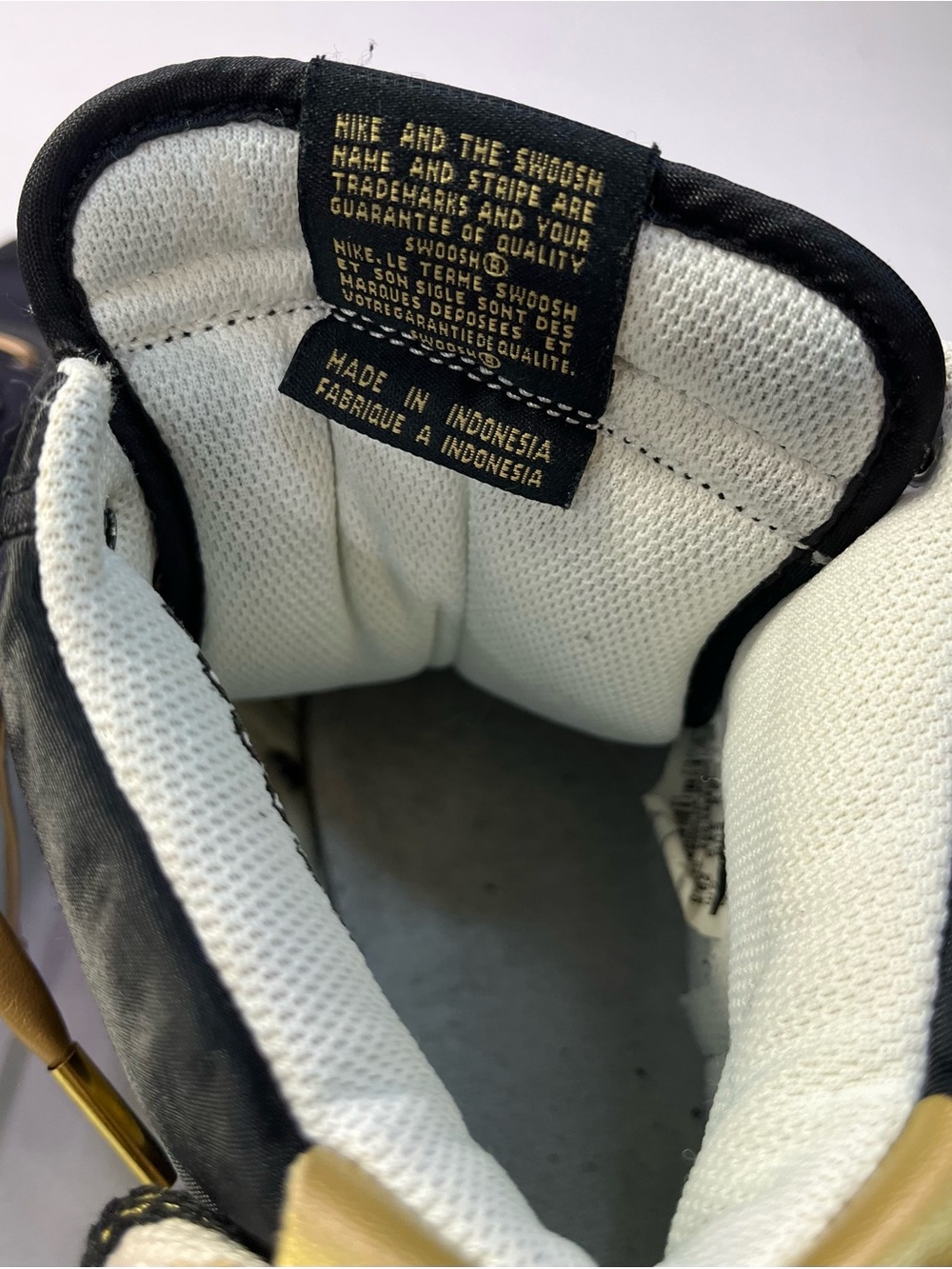 Nike Vandal High Supreme Black Metallic Gold Laces Ankle Strap Shoes Sneakers - Picture 10 of 12